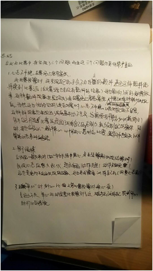 比賽后總結(jié)，洞悉成敗，砥礪前行，為未來再出發(fā)蓄力備戰(zhàn)